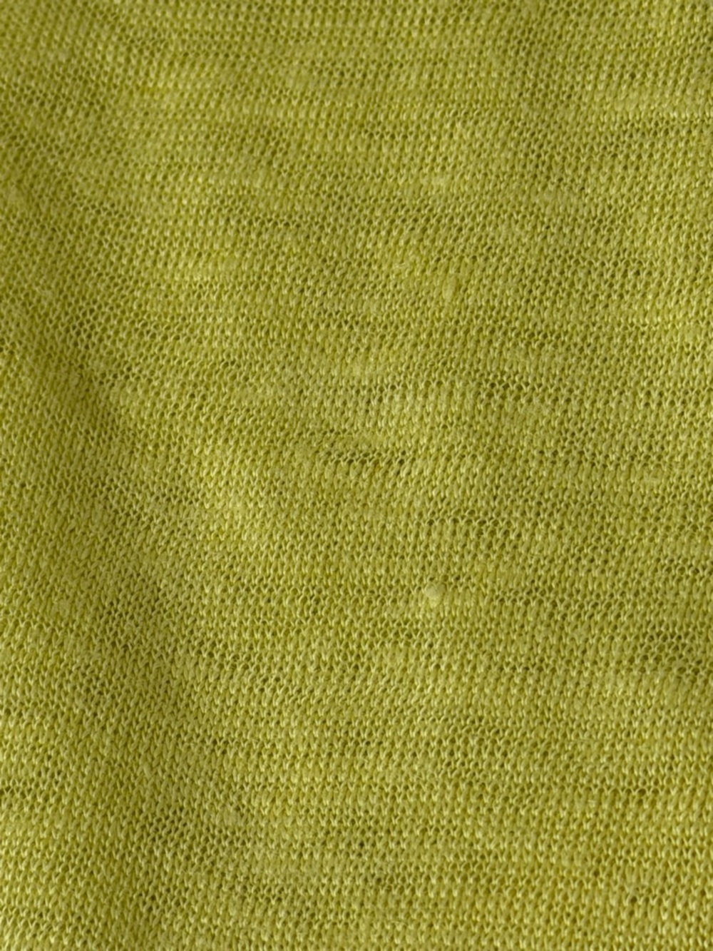 100% Linen Top Chartreuse Yellow Blouse Cap Sleeve Lightweight M Summer Boxy - Picture 9 of 10